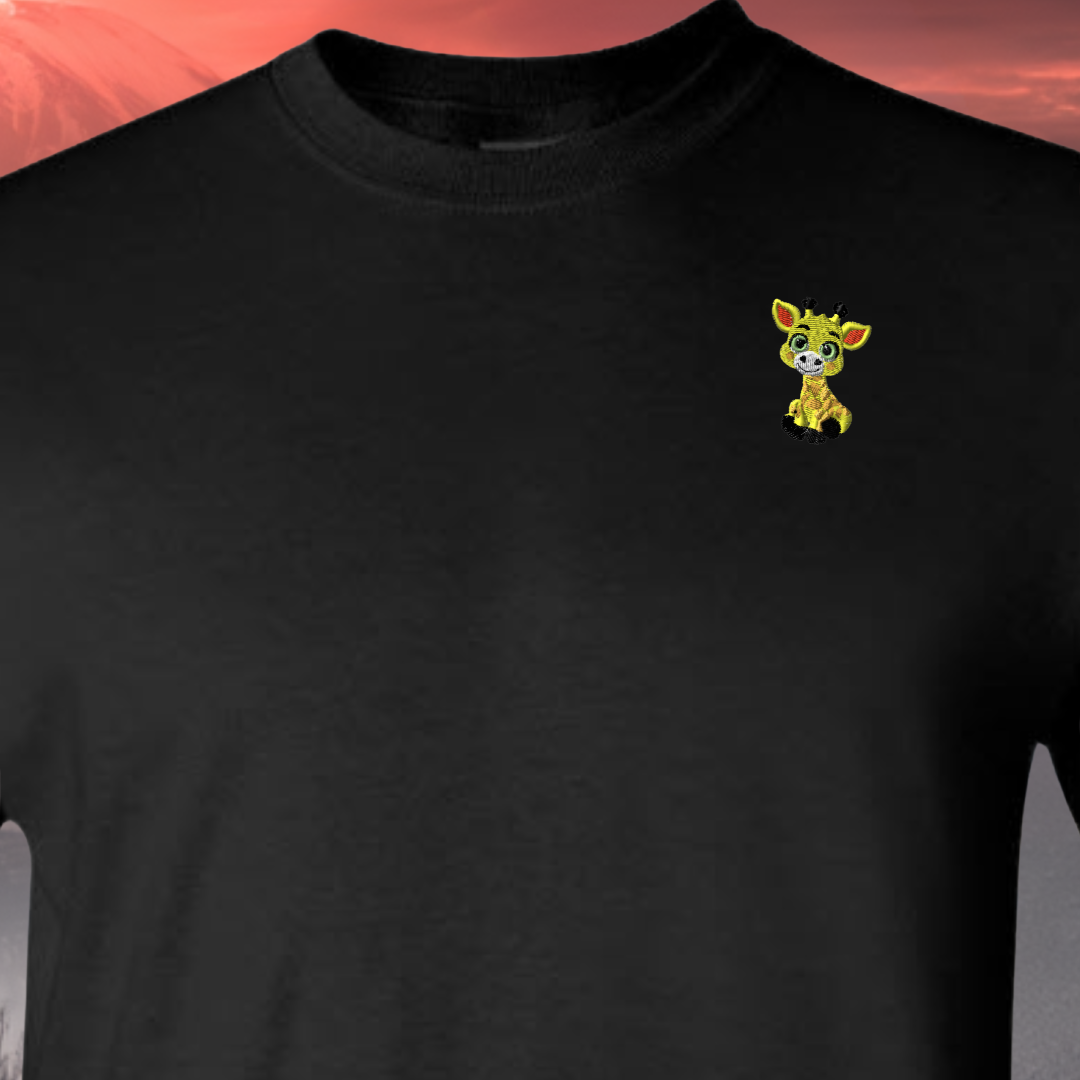T-SHIRT EMBROIDERY Of Baby GIRAFFE Tee tshirt