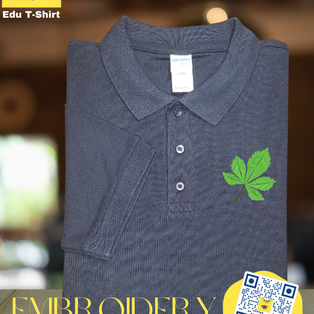 Chestnut Leaf Embroidered Polo Shirt