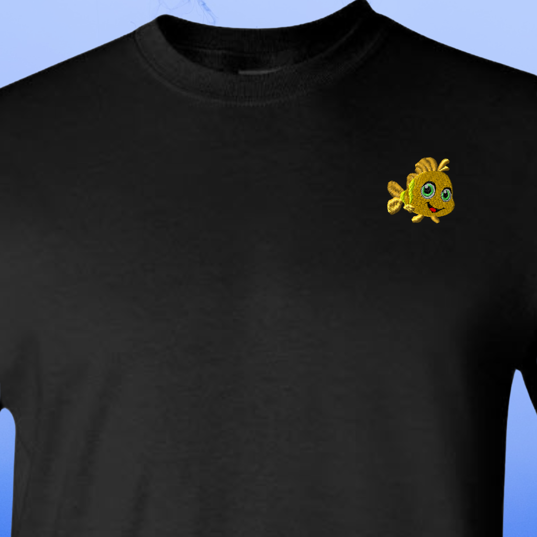 T-SHIRT EMBROIDERY of a Baby FISH Tee tshirt