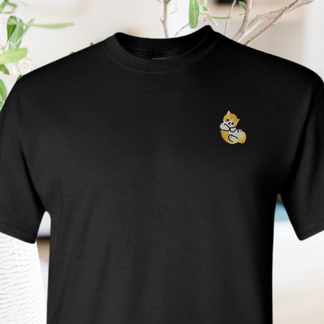 Lazy Cat Lullaby Embroidered T-Shirt