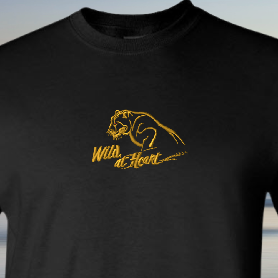 T-SHIRT EMBROIDERY of a PANTHER Wild at Heart Tees
