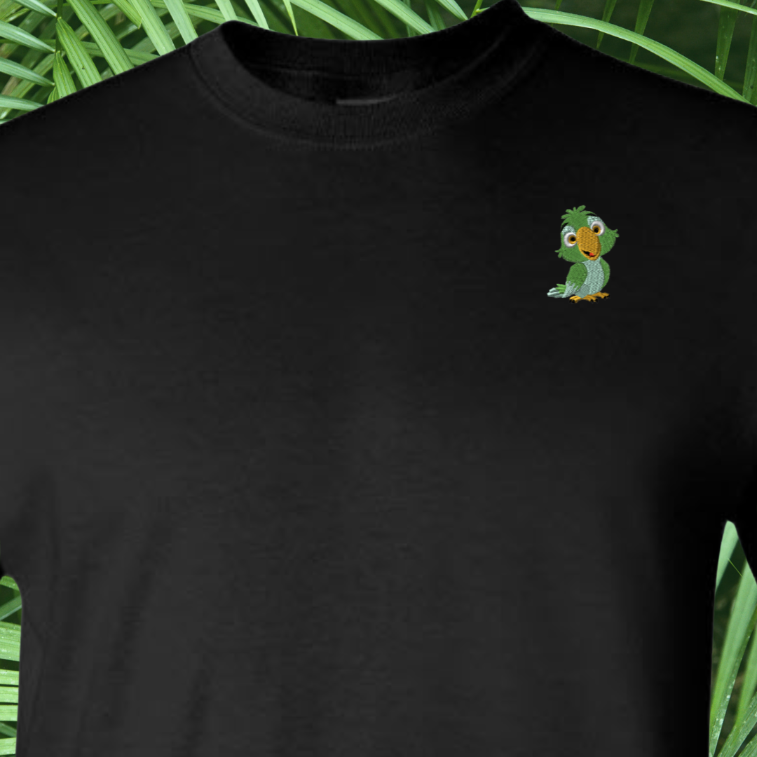 T-SHIRT EMBROIDERY of a Baby PARROT Tee tshirt
