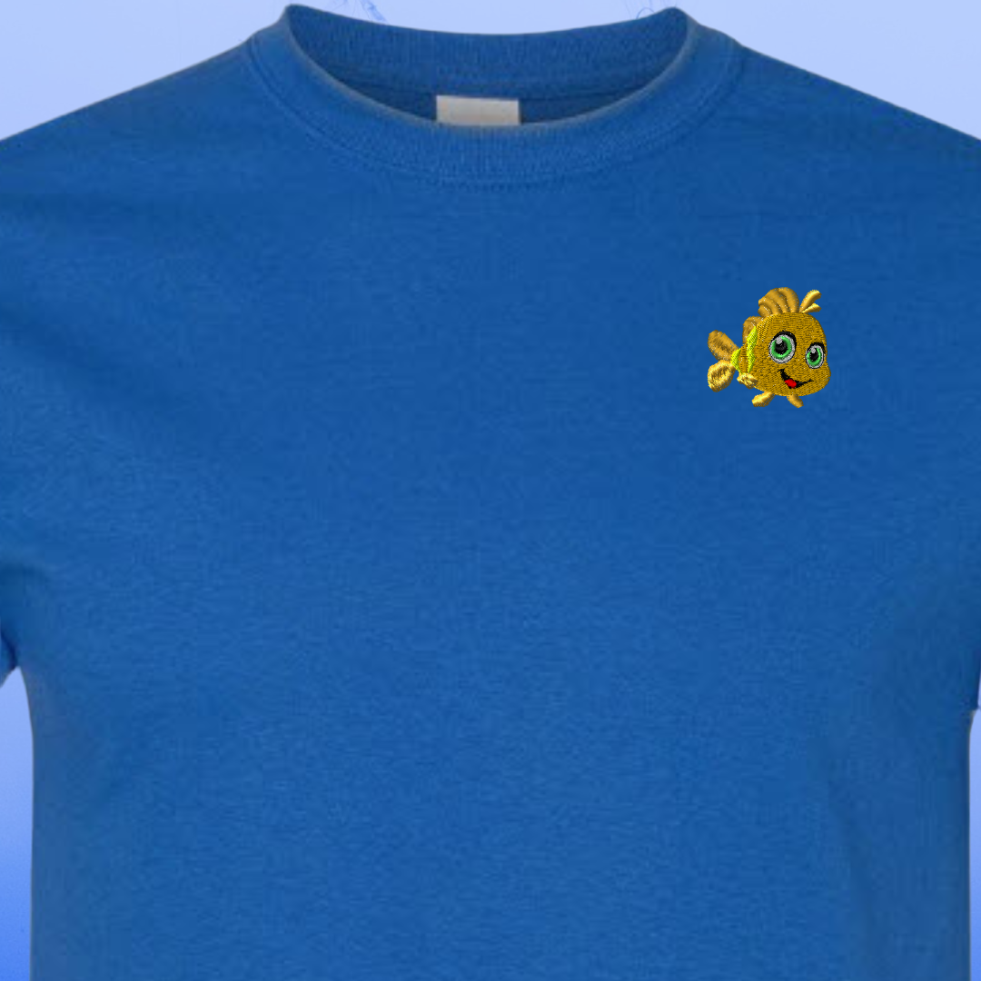T-SHIRT EMBROIDERY of a Baby FISH Tee tshirt