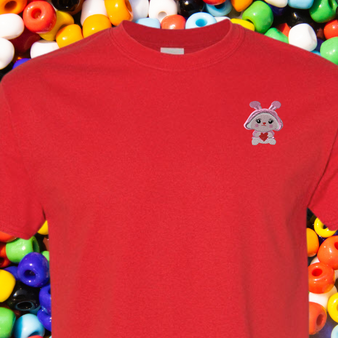 Bunny Piggy Bank Embroidered T-Shirt