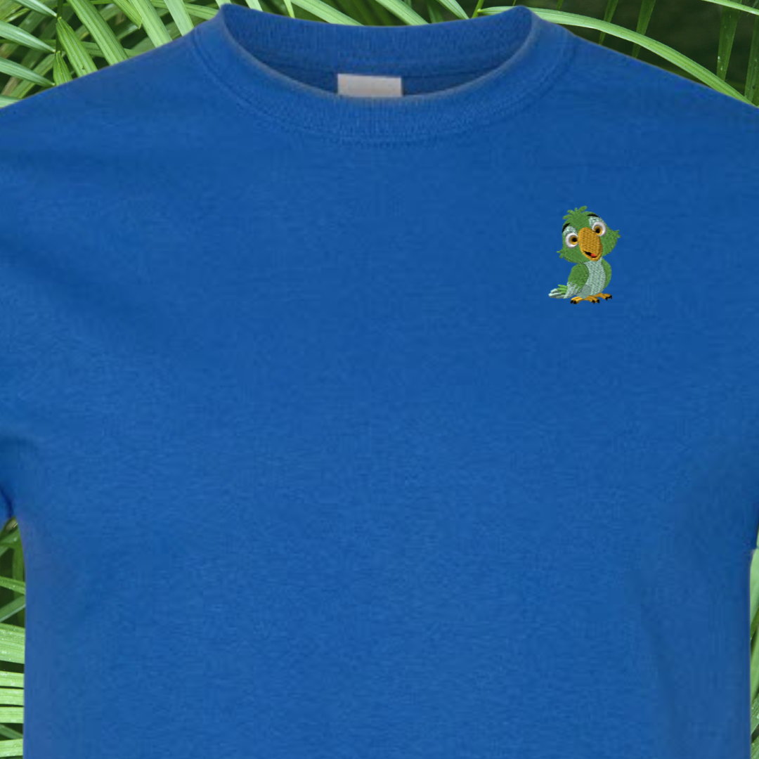 T-SHIRT EMBROIDERY of a Baby PARROT Tee tshirt