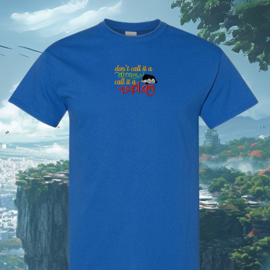 T-SHIRT EMBROIDERY Of PENGUIN Dream or Plan Tee tshirt