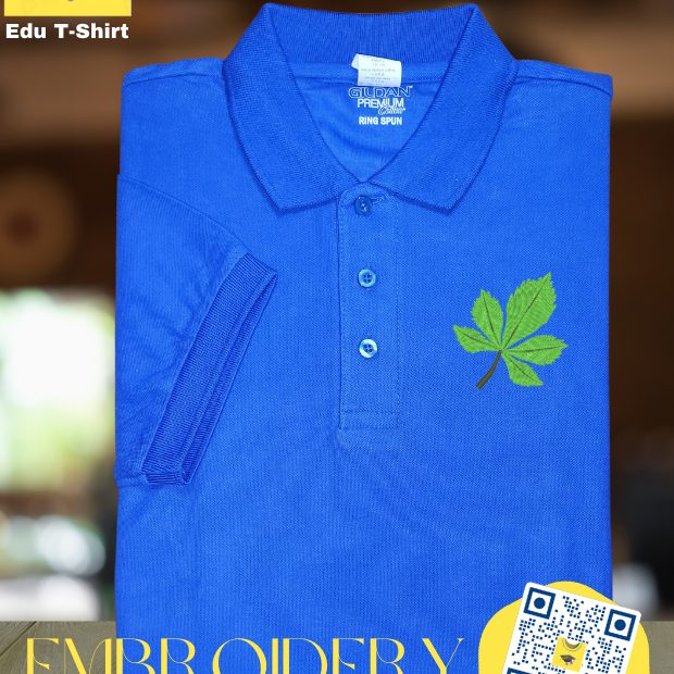 Chestnut Leaf Embroidered Polo Shirt