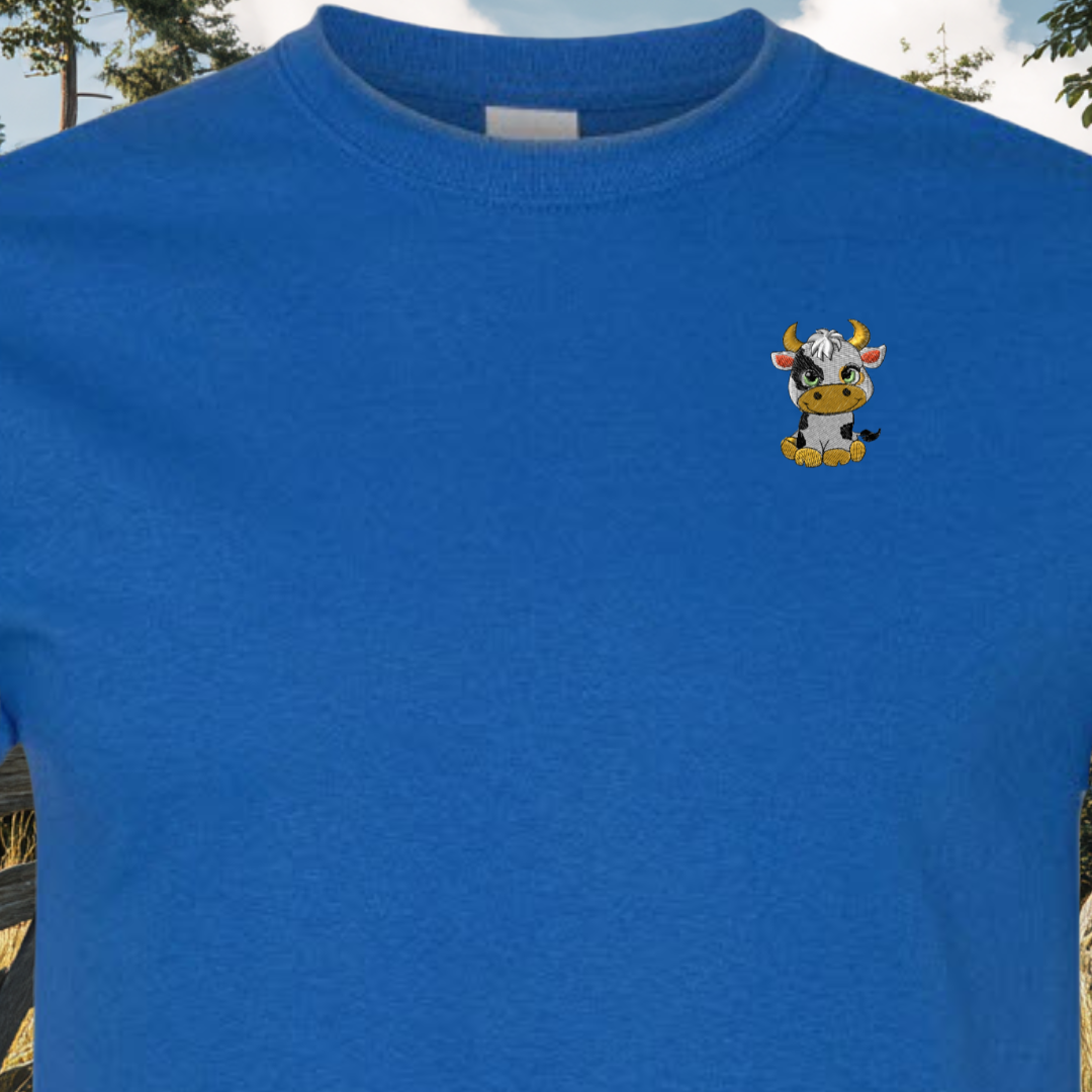 T-SHIRT EMBROIDERY Of Baby COW Tee tshirt