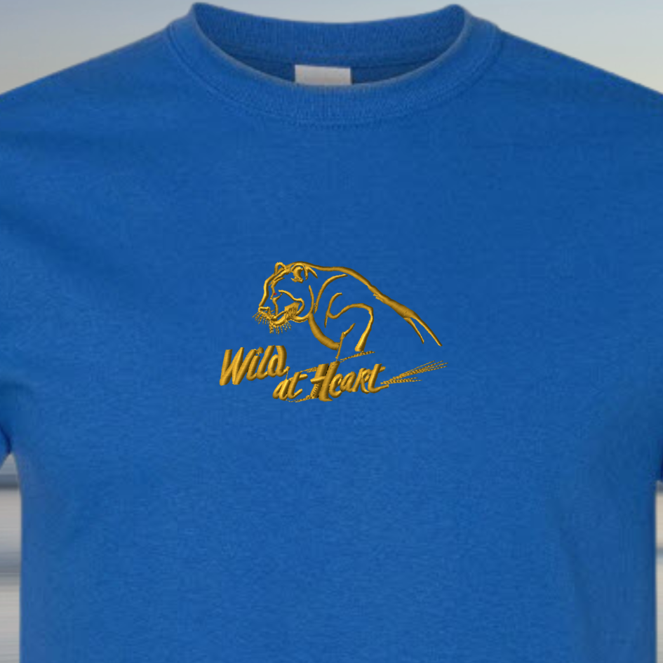 T-SHIRT EMBROIDERY of a PANTHER Wild at Heart Tees