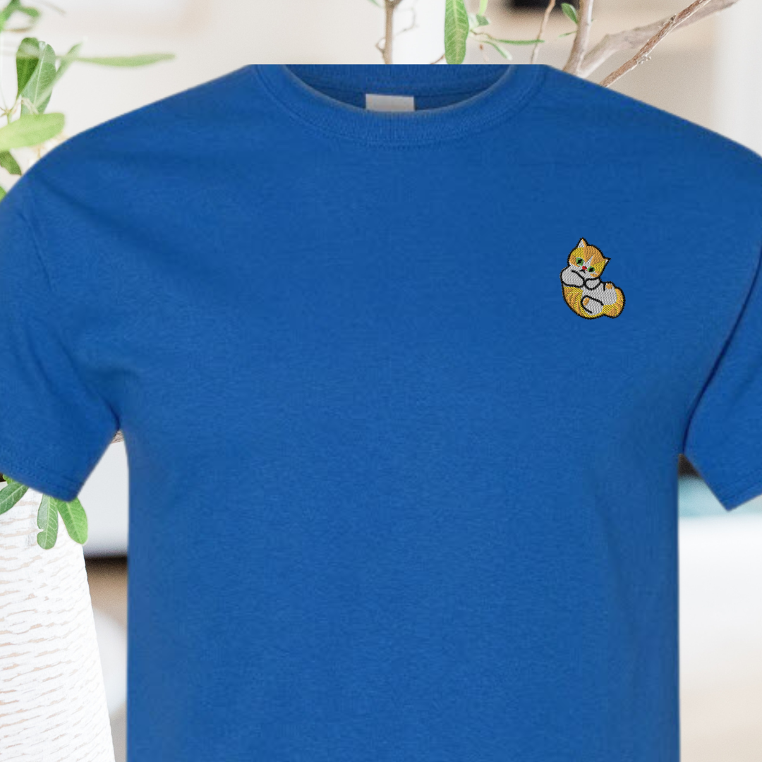 Lazy Cat Lullaby Embroidered T-Shirt