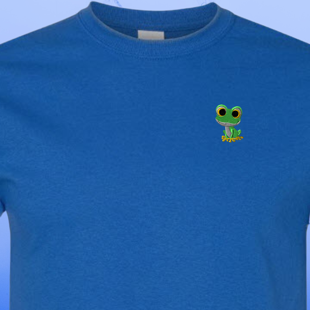 T-SHIRT EMBROIDERY of a Baby Frog Tee tshirt