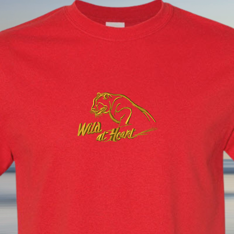 T-SHIRT EMBROIDERY of a PANTHER Wild at Heart Tees