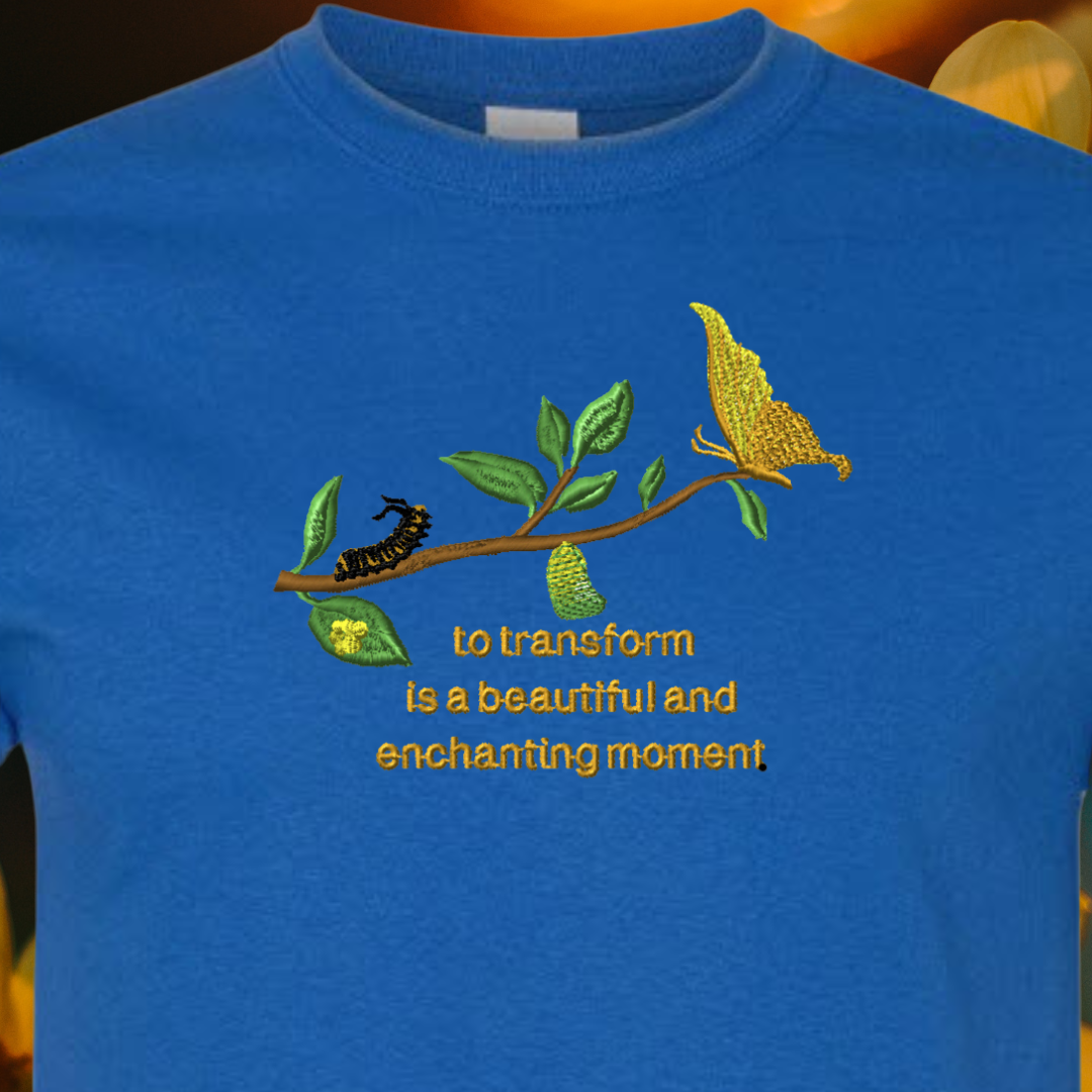 T-SHIRT EMBRIODERY of BUTTERFLY Transform Beautiful Enchanting Tees