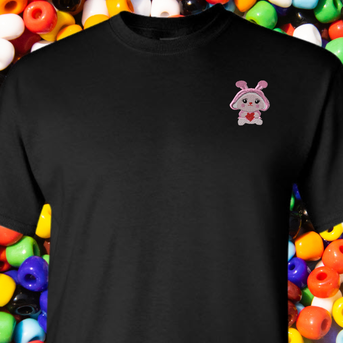 Bunny Piggy Bank Embroidered T-Shirt