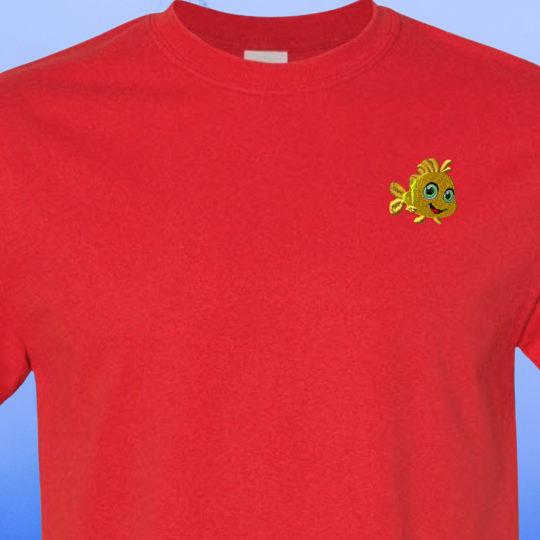 T-SHIRT EMBROIDERY of a Baby FISH Tee tshirt