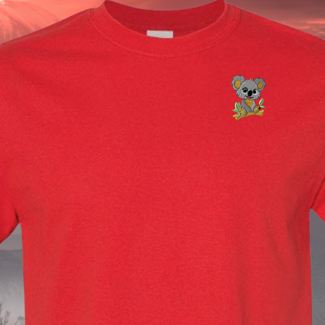T-SHIRT EMBROIDERY of a Baby KOALA Tee tshirt