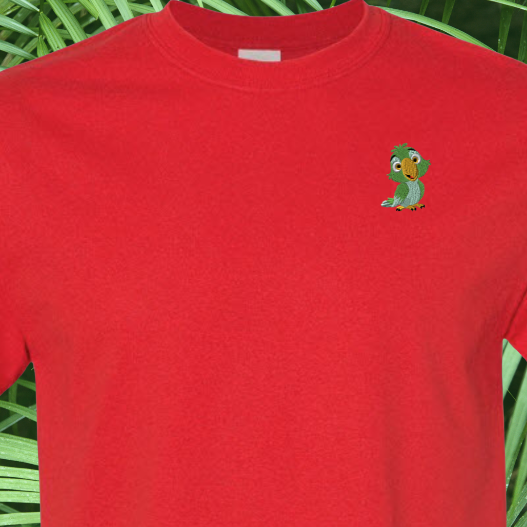 T-SHIRT EMBROIDERY of a Baby PARROT Tee tshirt