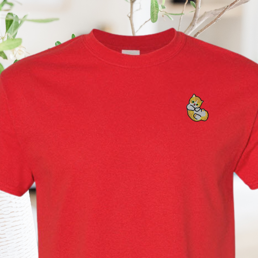 Lazy Cat Lullaby Embroidered T-Shirt