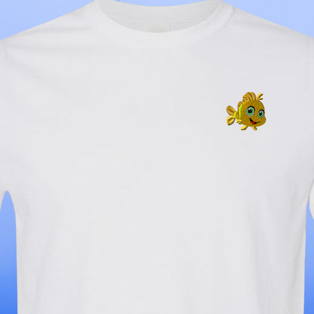 T-SHIRT EMBROIDERY of a Baby FISH Tee tshirt