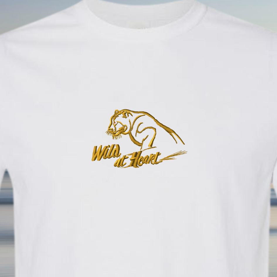 T-SHIRT EMBROIDERY of a PANTHER Wild at Heart Tees
