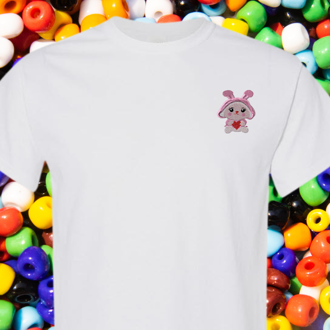 Bunny Piggy Bank Embroidered T-Shirt