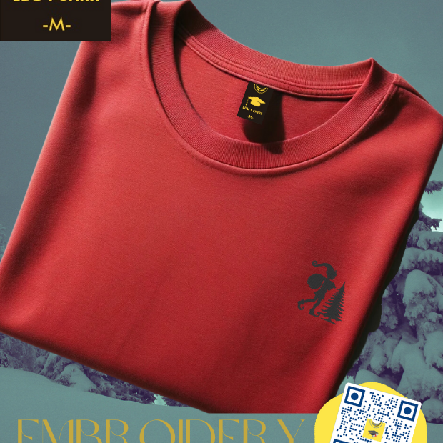 Embroidered Christmas elf t-shirt, cotton crew neck – personalised Christmas gift, EDUTSHIRT Singapore
