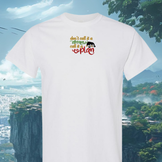 T-SHIRT EMBROIDERY Of PENGUIN Dream or Plan Tee tshirt