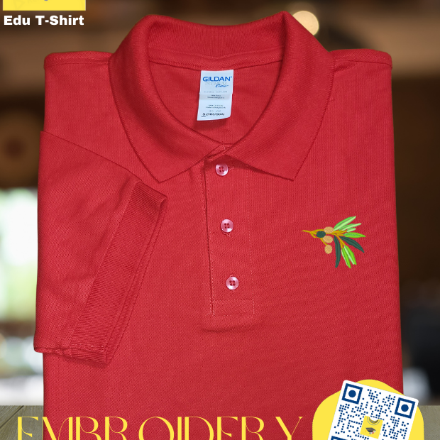 Olive Branch Embroidered Polo Shirt