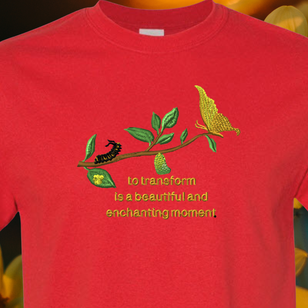 T-SHIRT EMBRIODERY of BUTTERFLY Transform Beautiful Enchanting Tees