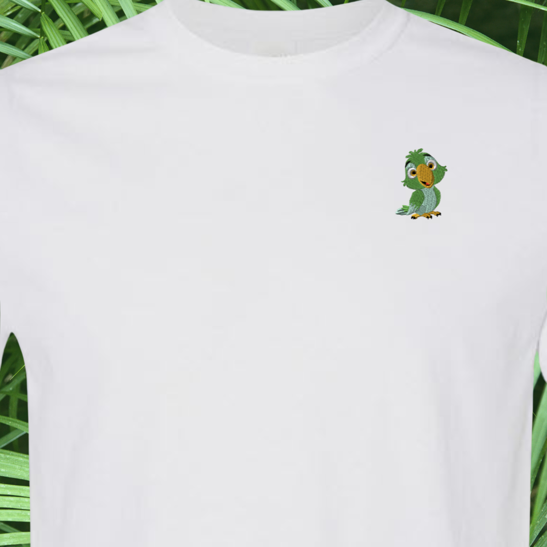 T-SHIRT EMBROIDERY of a Baby PARROT Tee tshirt