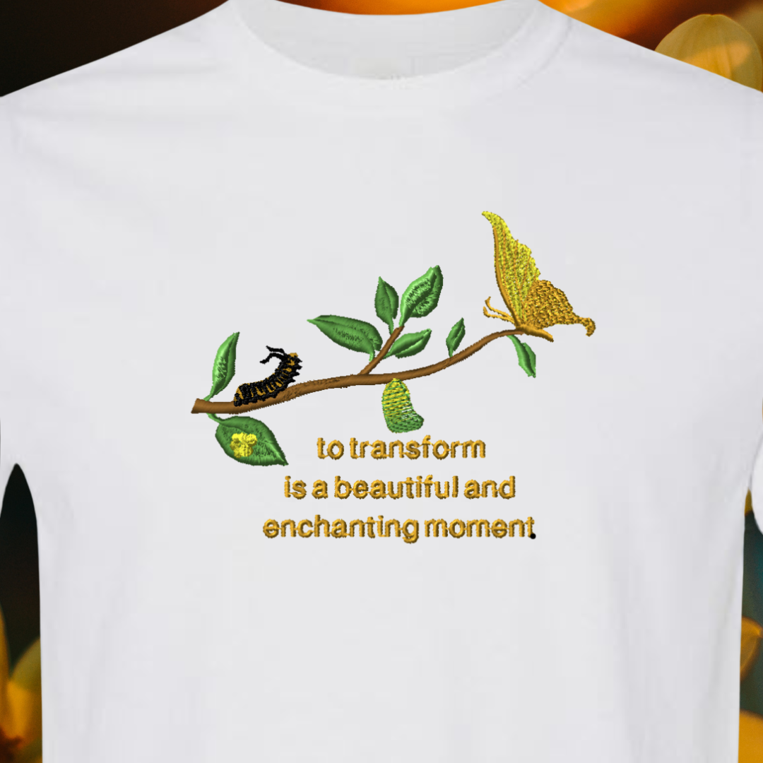 T-SHIRT EMBRIODERY of BUTTERFLY Transform Beautiful Enchanting Tees