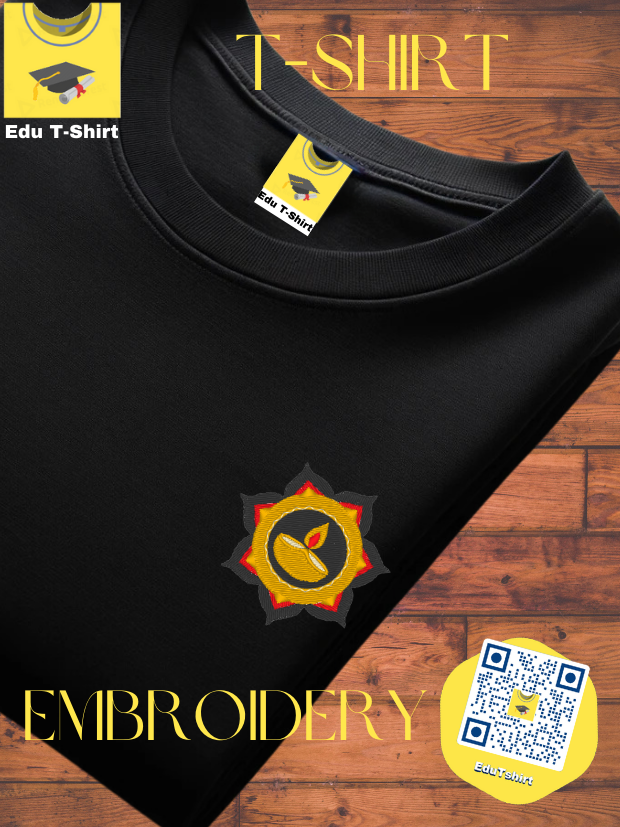 T-SHIRT with EMBROIDERY of Diya Candle  DEEPAVALI