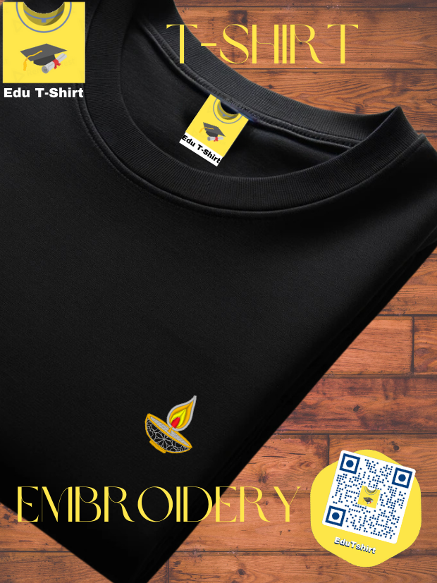 T-SHIRT with EMBROIDERY of a DIYA LAMP  DEEPAVALI