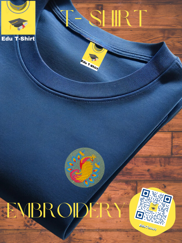 T-SHIRT with EMBROIDERY of a Peacock  DEEPAVALI