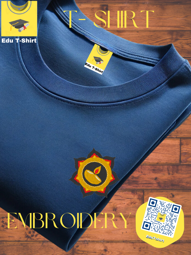T-SHIRT with EMBROIDERY of Diya Candle  DEEPAVALI