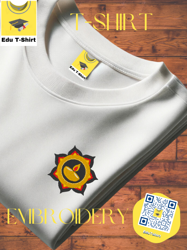 T-SHIRT with EMBROIDERY of Diya Candle  DEEPAVALI